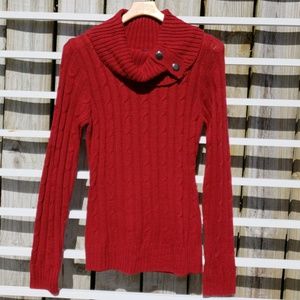 Cowlneck Cable Design Sweater
